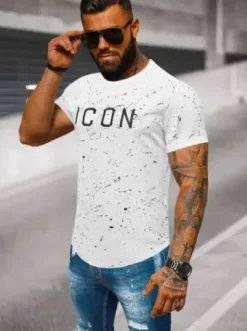 T-shirt męski biały O/T128/1Z^Ozonee Online