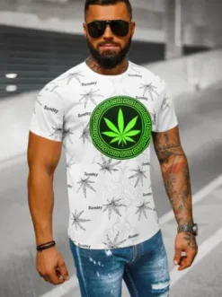 T-shirt męski biały O/T135/1Z^Ozonee Clearance
