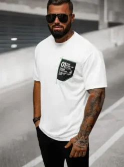 T-shirt męski biały O/T131/1Z^Ozonee Online