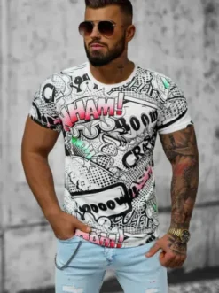 T-shirt męski biały O/T133/1Z^Ozonee Sale