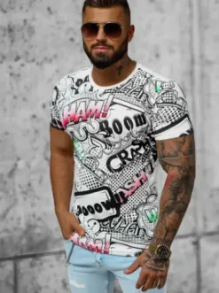 T-shirt męski biały O/T133/1Z^Ozonee Sale