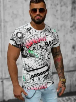 T-shirt męski biały O/T133/1Z^Ozonee Sale