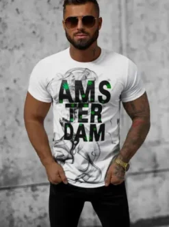 T-shirt męski biały O/T123/1Z^Ozonee Online