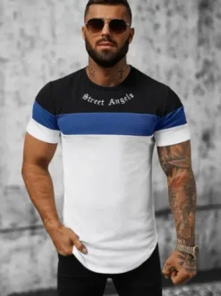 T-shirt męski biały O/T128/1Z^Ozonee Clearance