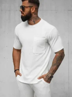 T-shirt męski biały O/Y960T^Ozonee Online