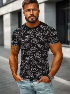 T-shirt męski czarny JS/8T1197/3Z^Ozonee Discount