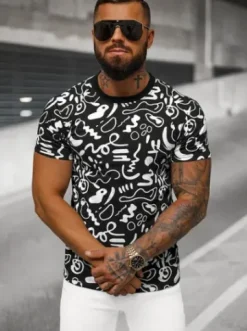 T-shirt męski czarny JS/8T1205/3^Ozonee Discount