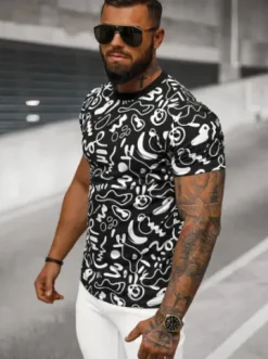 T-shirt męski czarny JS/8T1205/3^Ozonee Discount