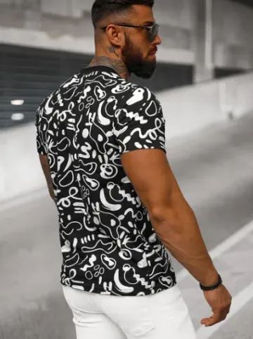 T-shirt męski czarny JS/8T1205/3^Ozonee Discount