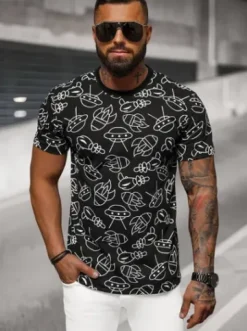 T-shirt męski czarny JS/8T1197/3^Ozonee Online