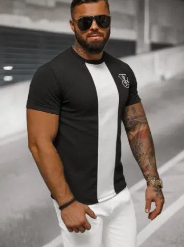 T-shirt męski czarny O/L1184^Ozonee Sale