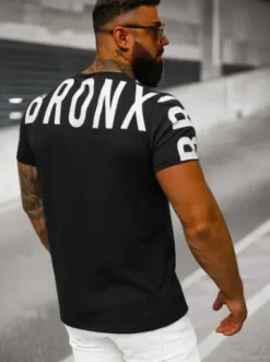 T-shirt męski czarny O/8T1265/3^Ozonee Sale