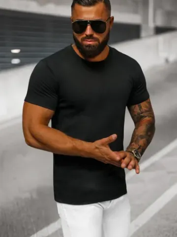 T-shirt męski czarny O/T1278/3^Ozonee New