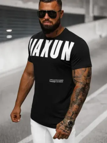 T-shirt męski czarny O/T1279/3^Ozonee Hot