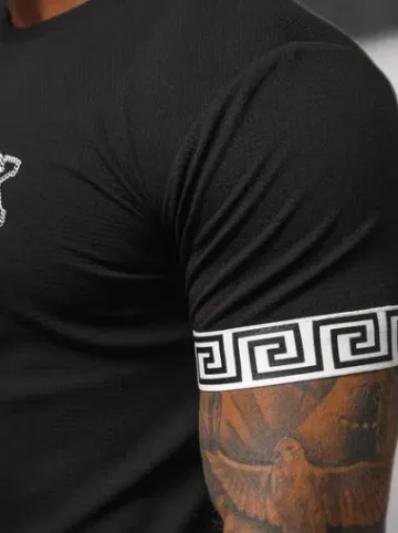 T-shirt męski czarny O/T7571^Ozonee Clearance
