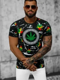 T-shirt męski czarny O/T131/3^Ozonee Outlet