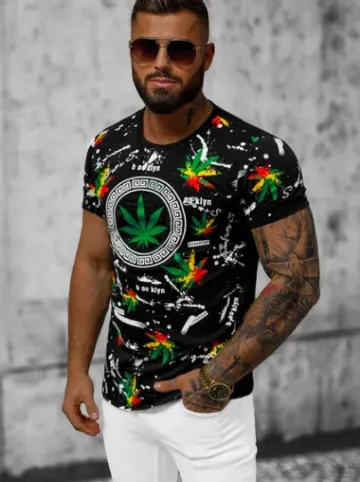 T-shirt męski czarny O/T131/3^Ozonee Outlet