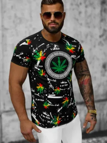 T-shirt męski czarny O/T131/3^Ozonee Outlet