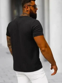 T-shirt męski czarny O/7766T^Ozonee Online