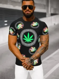 T-shirt męski czarny O/T135/3Z^Ozonee New