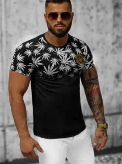 T-shirt męski czarny O/T133/3Z^Ozonee Sale
