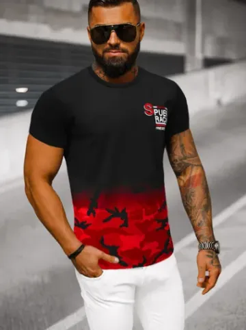 T-Shirt męski czerwony JS/S985/18Z^Ozonee New