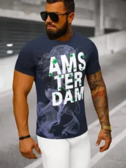 T-shirt męski granatowy O/T128/25Z^Ozonee Discount