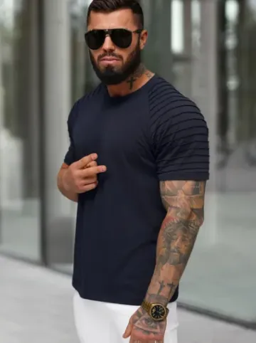 T-shirt męski granatowy JS/8T88/25Z^Ozonee Outlet