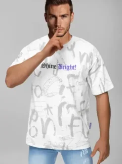 T-shirt męski loose fit biały O/YN2/621Z^Ozonee Discount