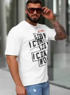 T-shirt męski loose fit biały JS/8B1366/1^Ozonee Outlet