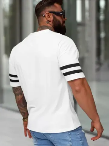 T-shirt męski loose fit biały JS/8B1372/1^Ozonee Sale