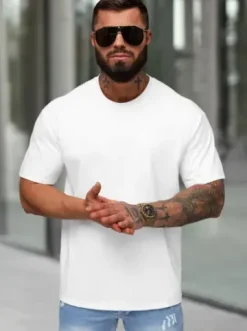 T-shirt męski loose fit biały JS/67T1298/1^Ozonee Discount