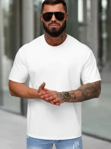 T-shirt męski loose fit biały JS/67T1298/1^Ozonee Discount