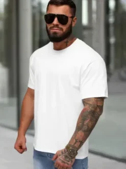 T-shirt męski loose fit biały JS/67T1298/1^Ozonee Discount