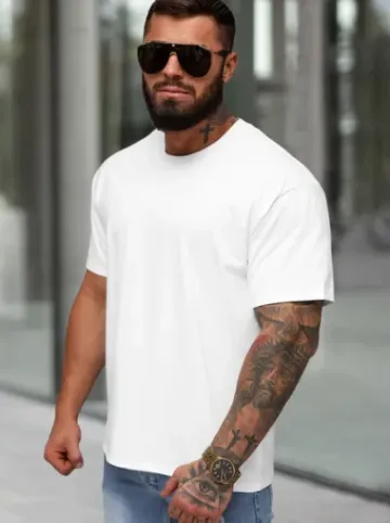 T-shirt męski loose fit biały JS/67T1298/1^Ozonee Discount