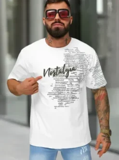 T-shirt męski loose fit biały O/YN2/631^Ozonee Clearance