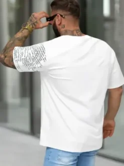 T-shirt męski loose fit biały O/YN2/631^Ozonee Clearance