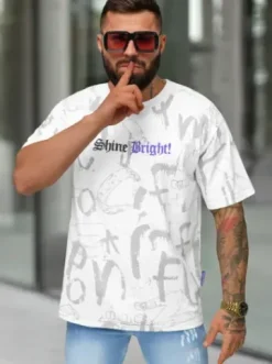 T-shirt męski loose fit biały O/YN2/621^Ozonee Clearance