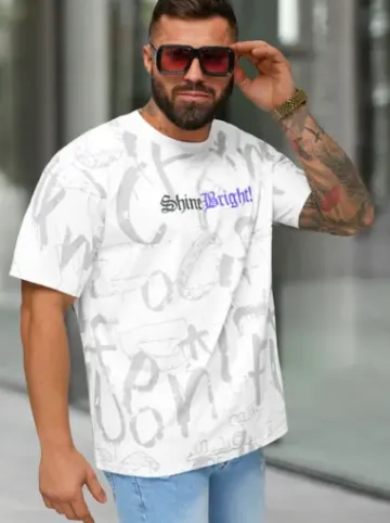 T-shirt męski loose fit biały O/YN2/621^Ozonee Clearance
