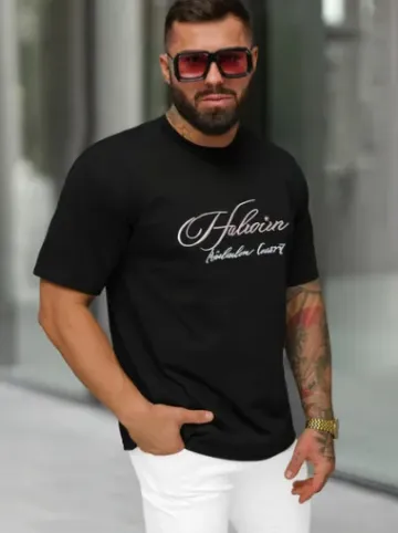 T-shirt męski loose fit czarny O/YN2/632^Ozonee Sale