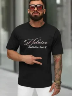 T-shirt męski loose fit czarny O/YN2/632^Ozonee Sale