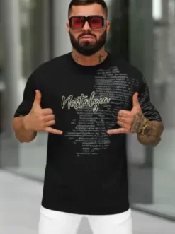 T-shirt męski loose fit czarny O/YN2/631^Ozonee Discount