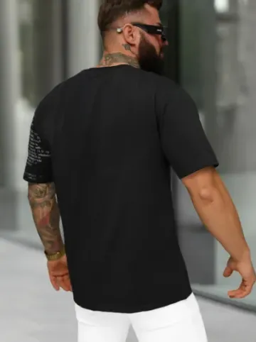 T-shirt męski loose fit czarny O/YN2/631^Ozonee Discount