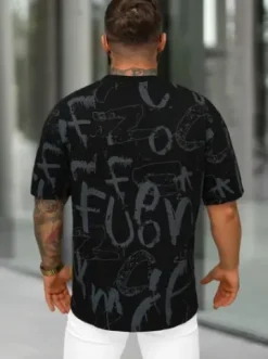 T-shirt męski loose fit czarny O/YN2/621^Ozonee Best