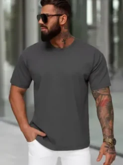 T-shirt męski loose fit grafitowy JS/67T1298/5^Ozonee Online