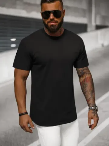 T-shirt męski oversize czarny NB/MT3098^Ozonee Discount