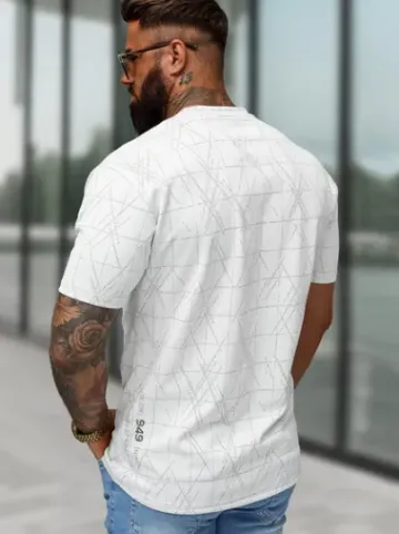 T-shirt męski regular fit biały O/QQ1530^Ozonee New