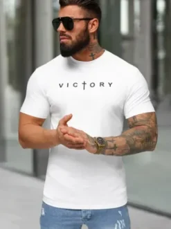 T-shirt męski slim fit biały NB/MT3138^Ozonee New