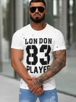 T-shirt męski slim fit biały JS/8B1388/1^Ozonee Best