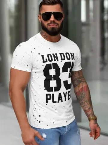 T-shirt męski slim fit biały JS/8B1388/1^Ozonee Best